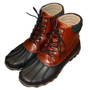 Sperry Men's Chestnut and Black Rain Boots